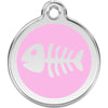 Dog ID Tags Fish Bone Light Pink Dog Nation