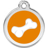 Dog ID Tags Bone Orange Dog Nation