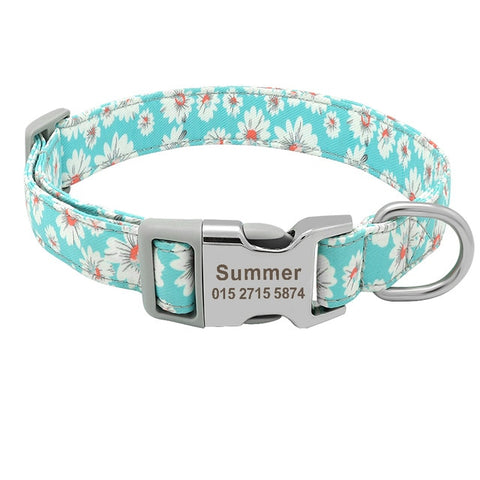 Leo Colourful Personalised Dog Collar Green3 Dog Nation