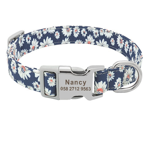 Leo Colourful Personalised Dog Collar Blue5 Dog Nation