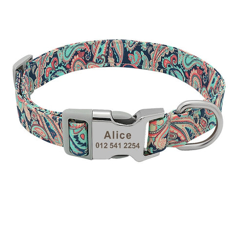 Leo Colourful Personalised Dog Collar Green6 Dog Nation