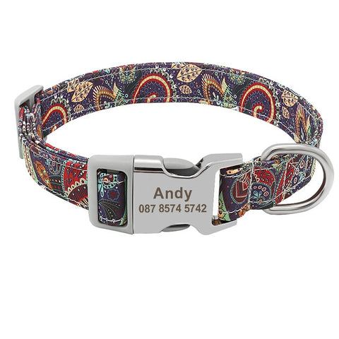 Leo Colourful Personalised Dog Collar Purple7 Dog Nation