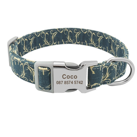 Leo Colourful Personalised Dog Collar Blue8 Dog Nation