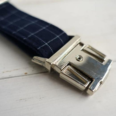 The Deep Blue Personalised Dog Collar Handmade Laser Engraved Dog Nation