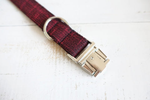 The Red Suit Personalised Dog Collar Handmade Laser Engraved Dog Nation