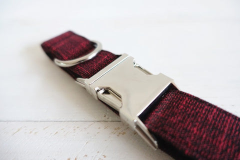 The Red Suit Personalised Dog Collar Handmade Laser Engraved Dog Nation