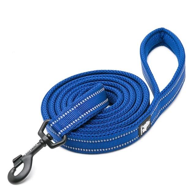Long Dog Leash Soft Padded Strong Reflective Nylon 200cm royal blue Dog Nation
