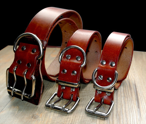 Theo Heavy Duty Genuine Leather Dog Collar Dog Nation