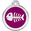 Dog ID Tags Fish Bone Purple Dog Nation