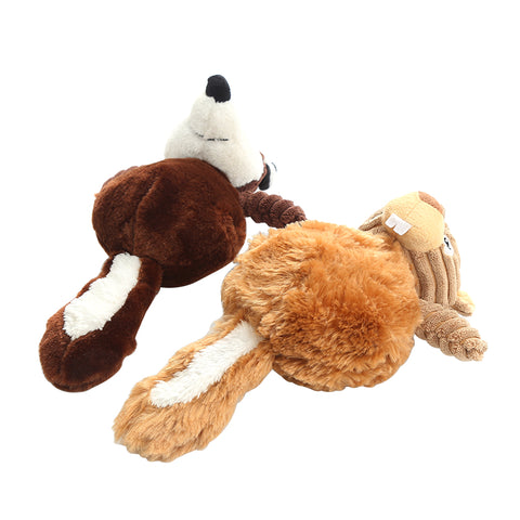 Dog Plush Squeaky Toys - Squirrel & Fox Dog Nation